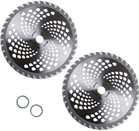 10" 40T Carbide Blades Brush Cutter for Trimmers,Weed Eater Blade with Washer Bore 1" - Circular Saw Blades 10” 40T(Pack of 2)