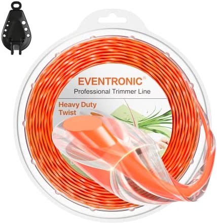 Eventronic Trimmer Line, 0.095-Inch Weed Eater String Line, Heavy Duty Weed Wacker String, 280ft Twist String Trimmer Line