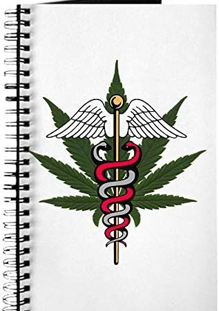 Journal (Diary) with Medical Marijuana Caduceus Symbol on Cover
