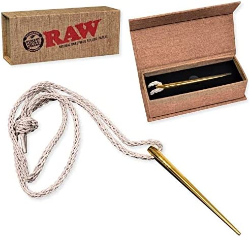 RAW Gold Poker Tool With Hemp Necklace & Display Box