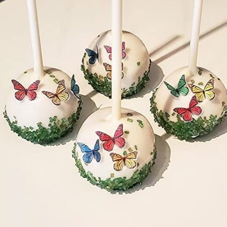 Tiny Edible Butterflies Rainbow for Cake, Cupcake, Lollipop Dessert Decorations, Pack of 100, CHOCKACAKE Wafer Paper Butterflies