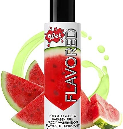 Wet Flavored Juicy Watermelon Edible Lube, Premium Personal Lubricant, 3 Ounce, for Men, Women and Couples, Ideal for Foreplay, Paraben Free, Gluten Free, Stain Free, Sugar Free, Hypoallergenic